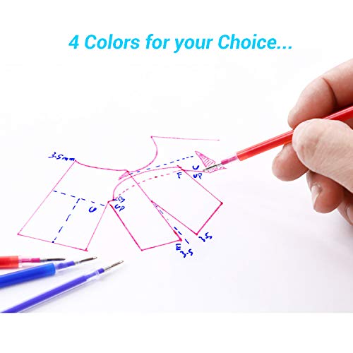 Heat Erasable Fabric Marking Pens with 28 Refills for Tailors Sewing, and Quilting Dressmaking, 4 Colors Heat Erase Pens for Fabrics.