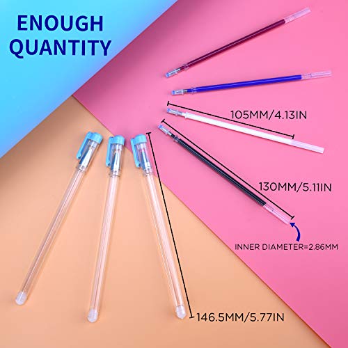 AIEX 4 Colors Heat Erasable Pens Fabric Marking Pens with 20 Refills for Quilting Sewing, Dressmaking, Fabrics, Tailors Sewing with Blue Cap