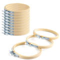 TINDTOP Bamboo Embroidery Hoops, 12 Pieces 3 inch Cross Stitch Frame - size: 3IN*12