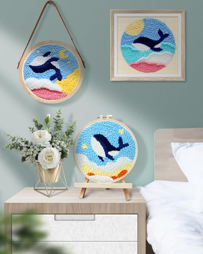 TINDTOP Punch Needle Kits, Punch Needle Embroidery Kits for Adults - color: Whale