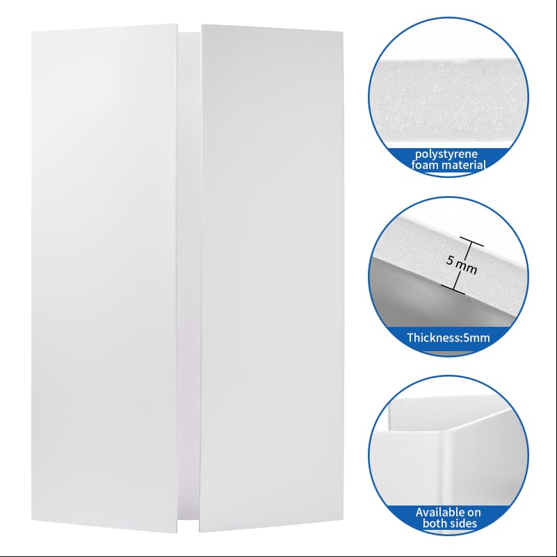 Foam Board Trifold 52 x 40 x 3/16"(5mm), Large Foam Core Poster Board - size: 52x40 in 5 Pack