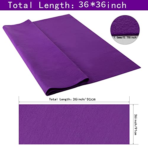 HaoFeijh Felt Fabric 36 * 36 Inch Wide 1.6mm,Fabric Sheets Soft Woven Acrylic Craft Fabric for DIY Craft Work Sewing Patchwork,Craft Felt - color: Purple, size: 1