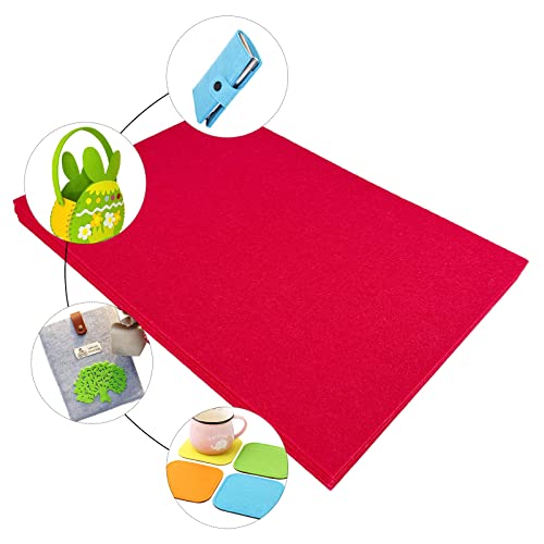 Jtnohx Stiff Felt, 2mm Thick Felt Sheets for Crafts, 8"x12" Hard Felt Fabric Squares 8Pcs for DIY Projects (Red) - color: Red