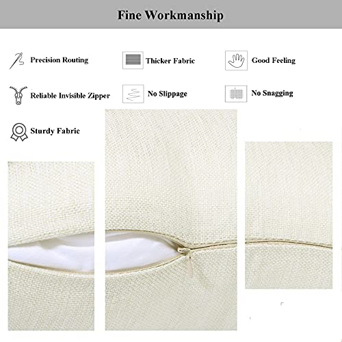 Linen Throw Pillow Covers 16 x 16 Beige Decorative Blank Couch Pillow Covers for Sublimation Bed Sofa Farmhouse Cushion Cases Set of 4 - size: 16" x 16" (Pack of 4)