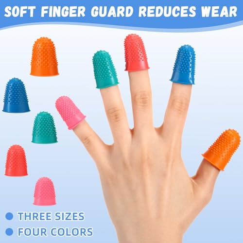 Zonon 20 Pcs Rubber Thimble Finger Protector,Classic Colors - color: Classic Colors