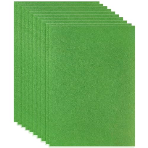 10 Light Army Green Felt Fabric Sheets,7.87 x 11.8 inch (20 x 30cm) A4 Stiff Felt Squares 1 mm Thick, Great for DIY Craft, Sewing Projects, Nonwoven Patchwork, Decoration - color: Light Army Green