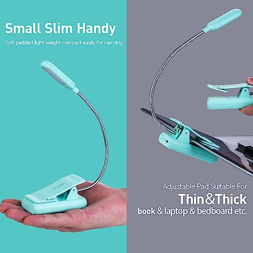 VAVOFO Rechargeable Book Light, Blue Light Blocking, Amber 1600K Clip On Reading Light, Eye Care 7 LEDs Kids Book Light for Reading in Bed with Power Indicator for Bookworms (Green) - size: 1-Pack Green