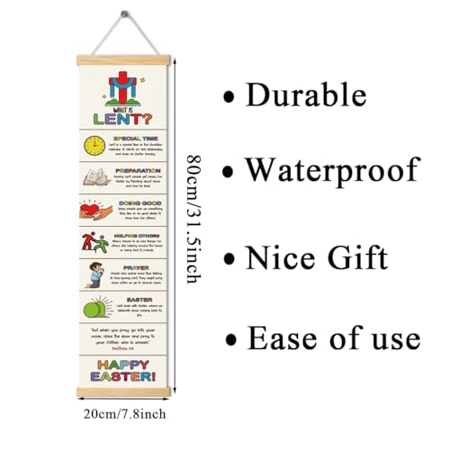 Easter Banner, What is Lent Poster, Rustic Hanging Door Banner, Wednesday Bible Study Supplies, Farmhouse Home Church Decor, Decorative Family Hanging of Scripture and Words Decorations 01 - color: Style 1