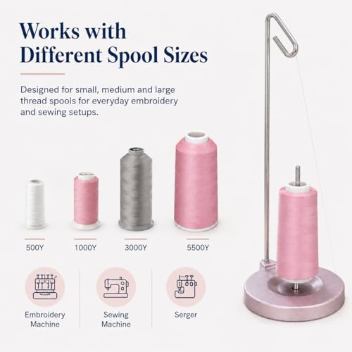 Simthread Metal Thread Spool Holder Stand for Sewing Embroidery Pink - color: Pink