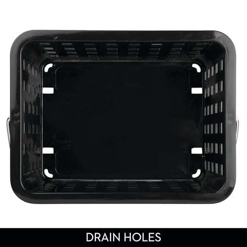 iDesign Plastic Shower Caddy Basket with Handle, Black - color: Black, style: Pack of 1