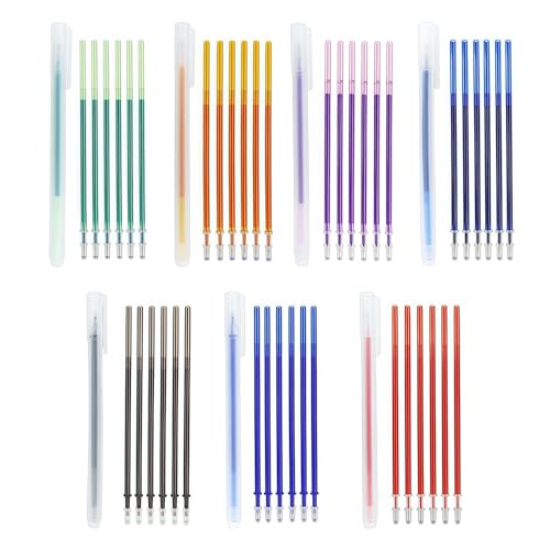 7-Color Heat Erasable Fabric Markers with 42 Refills, Extra-Fine 0.5mm Tip for Sewing, Quilting, Embroidery, Crafts & DIY Projects - color: 49pcs