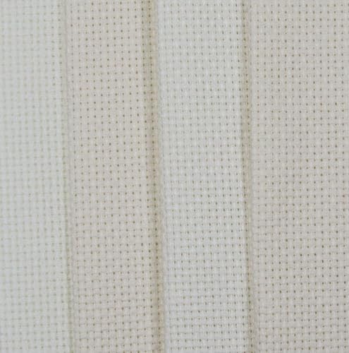 KCS 4/6 pc of 12" x 18" 30cmx45cm 16CT Counted Cotton Aida Cloth Cross Stitch Fabric (Antique White+Cream, 4 pc) - color: Antique White+cream, size: 4 pc