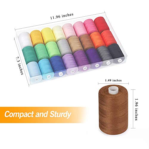 NEX 24 PCS Sewing Thread Kit, 24 Colors Sewing Machine Thread Spool