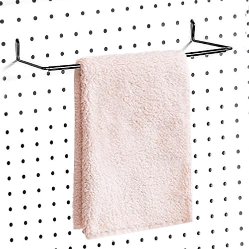 AccEncyc 6 Pack Pegboard Towel Holder Pegboard Hooks for Paper Towels, Kitchen Towels, Stickers, Tapes Great Peg Board Organizer Accessories for Workshop, Garage, Kitchen