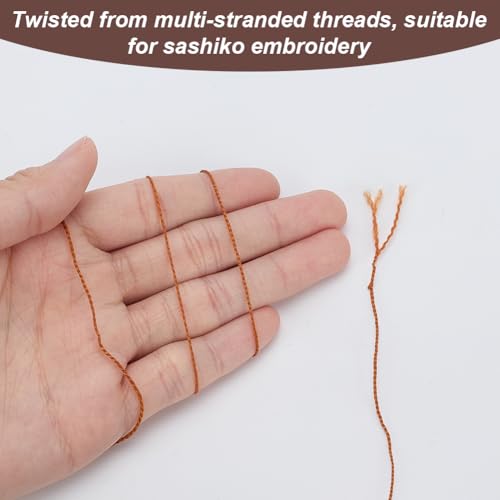 FREEBLOSS 4 Pcs Sashiko Thread Sashiko Skein 4 * 100 M Pure Cotton Embroidery Thread Japanese Sewing Threads Quilting & Embroidery Sewing Kit Supplies 4 Brown Theme Colors - color: Brown