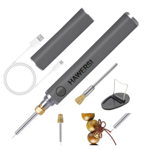 Rechargeable Dual-Heating Thread Burner Kit,Cordless Thread Zapper with Replacement Tip,Cleaning Brush,Tool Stand,Burning Pen for Jewelry Making,Beading,Leather Craft,Sewing,Weaving and Stringing-Grey