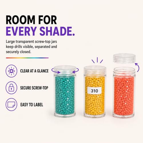 MERATIA Diamond Art Storage Organizer, 120 Jars with Accessories - color: Purple-120 Slots