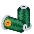 Simthread Embroidery Thread 5500 Yards Green 507, 2 Huge Spools 40wt Polyester for Brother, Babylock, Janome, Singer, Pfaff, Husqvarna, Bernina Machine - color: Green