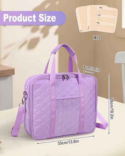 Sewing Supplies Organizer Bag with Removable Binder,Purple - color: Purple