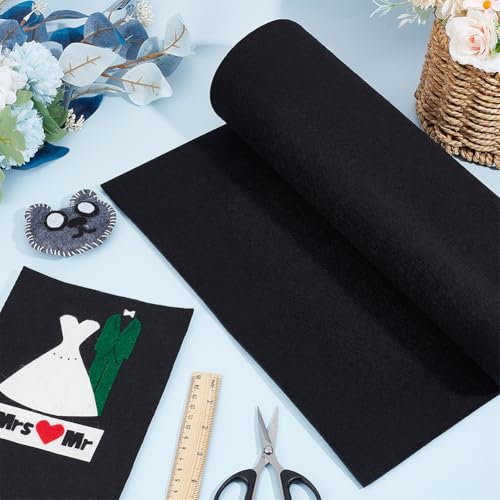 BENECREAT 118.1x15.7inch Felt Fabric Roll, Black, 2mm Thick - color: Black, size: 118x15.7 Inch
