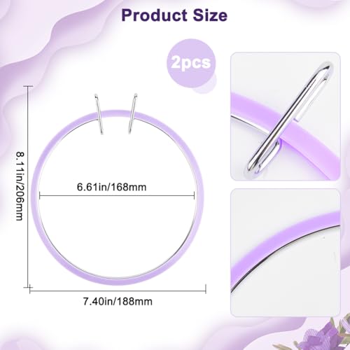 GORGECRAFT 2Pcs Plastic Embroidery Hoops Large Spring Tension Shed Embroidery Hoop Cross Stitch Hoops Darning Circle Round Ring Frame for Handy Sewing Embroidery Cross Stitch Beginners 8.1x7.4x0.9inch - size: 8.1 x 7.4 x 0.9 inch