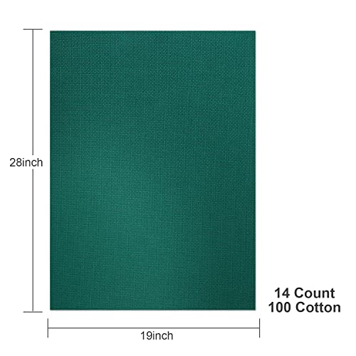 Aida Cloth 14 Count Cross Stitch Fabric,19×28inch (14CT, Green) - color: Green, size: 14CT