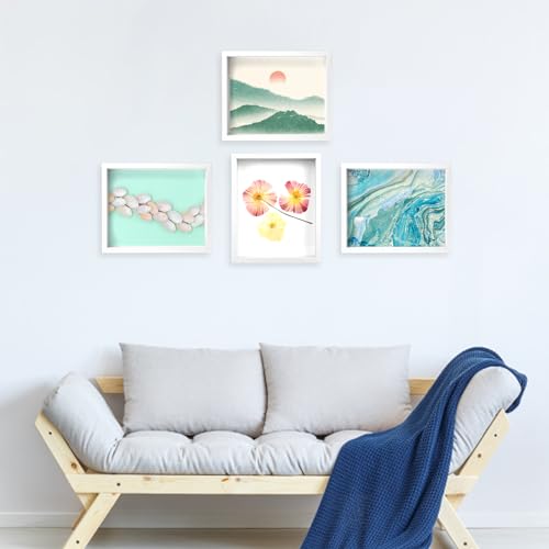 4 Pack 8*10 Shadow Box Frame, Shadow Boxes Display Cases 3D Wood Deep Shadow Box Plexiglass Shadow Boxes with Adhesive Tape for Photos, Dried Flowers, Valentines Day Handicrafts Picture Frame(White) - color: 4pcs-white, size: 8*10