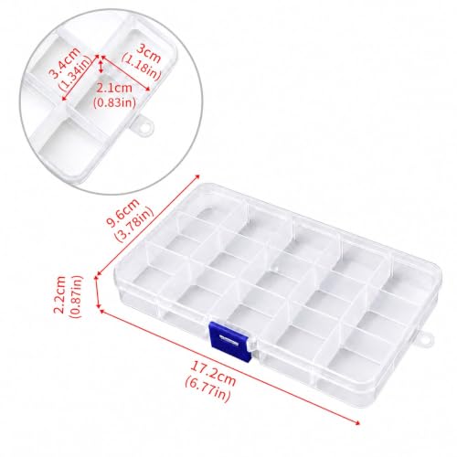 4Pack Bead Organizer Box with Adjustable Dividers,for Bracelet Making DIY Jewelry Craft Nail and Earring Organizing,Fishing Tackle Boxes (clear) - color: clear