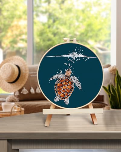 TINDTOP Embroidery Kit for Beginners Adult, Turtle Embroidery Practice Kit - color: Turtle