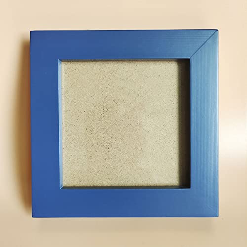 5x5 Picture Frames Blue Solid Wood Frame, Plastic Panel (Film Needs to be Removed) Table or Wall.Front Window Opening 4.5x4.5 inch. - color: Blue, size: 5x5