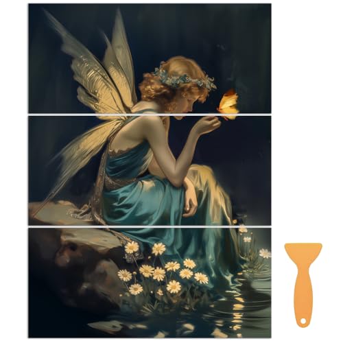 3 Sheets Elegant Fairy Rub on Transfers for Crafts, 12×6in - style: Elegant Fairy
