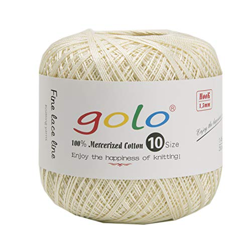 golo Crochet Thread Size 10 White Yarn 804 - color: 804 Rice White