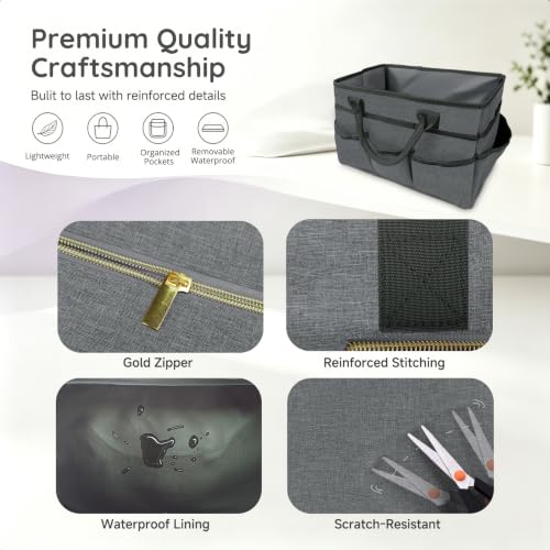 AKAYOK Art Supply Organizer with 11 Pockets, Caddy Organizer with Handle