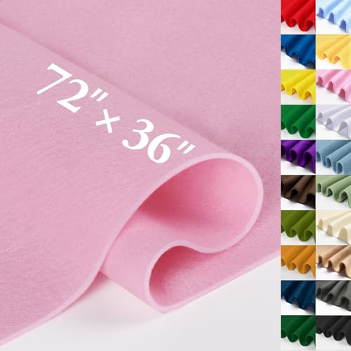 Baby Pink Fabric Sheet 72" X 36", 1.4mm Thick Large Soft Durable Flexible Craft Felt by The Yard, Nonwoven Fabric for DIY Sewing, Arts and Crafts, Decoration Projects - color: Baby Pink, size: 2 yard pre cut