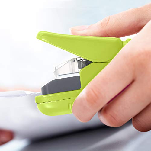 Plus Paper Clinch Compact Staple-Free Stapler, Heavy Duty, Green - color: Green