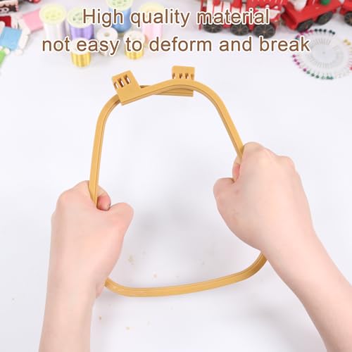 Versatile Double Embroidery Stand, Compact Desktop Embroidery Cross Stitch Frame-Hands Free 2-Tier Embroidery Hoop Frame for Needlepoint Sewing Craft Projects (Khaki) - color: khaki