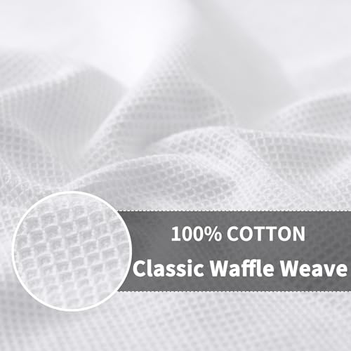 Homaxy 100% Cotton Waffle Weave Kitchen Towels, 8 Pack, White - color: White, size: 16 x 26 - 8 Pack