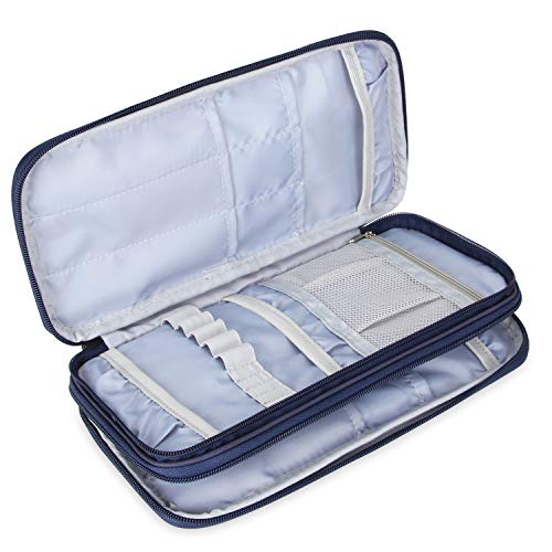 Teamoy Knitting Needles Organizer, Travel Crochet Hook Case, Blue Cats - color: Blue Cats