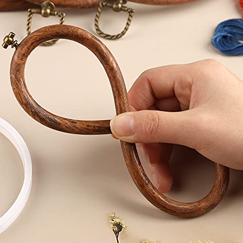 Oval Embroidery Hoop Wood Embroidery Hoops 7.5'' 9.2'' Embroidery Frame - style: Oval