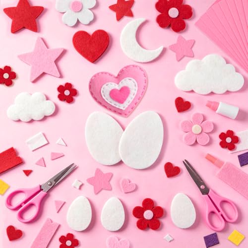 NEBURORA 12 Pcs 2mm Thick Stiff Felt Sheets for Crafts Sewing(Rose Pink) - color: Rose Pink