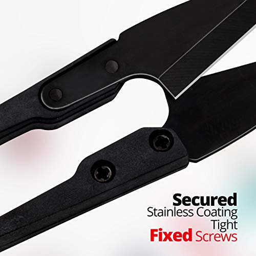 4" Sewing Scissors Set - Carbon Steel Trimming Nipper Yarn Lightweight Thread Cutter - Portable Mini Embroidery Clipper Stitching Snip for DIY, Household Supplies (12Pcs, Black)