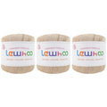 Size 3 Crochet Thread, 3 Pack Lace Yarn Ball 100% Cotton Natural - color: Natural
