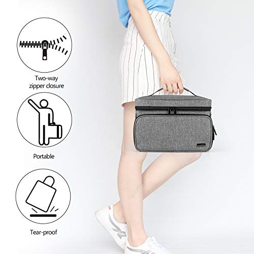 Luxja Sewing Storage Organizer with 2 Detachable Clear Pockets, Gray - color: Gray