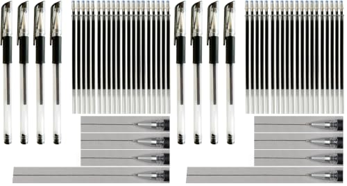 4 Heat-Erasable Fabric Pen Barrels with 20 black Refills for quilting supplies, sewing supplies, embroidery, DIY crafts. (black) (Pack of 2) - size: 24 Count (Pack of 2)