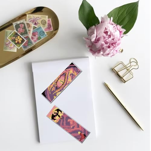 FREEBLOSS 6 Set Cross Stitch Bookmark Stamped Cross Stitch Kit with 6 Different Dragon Patterns Embroidery Kit with Instruction DIY Bookmark Kit for Gift Adults 8''x2.4'' - style: Dragon
