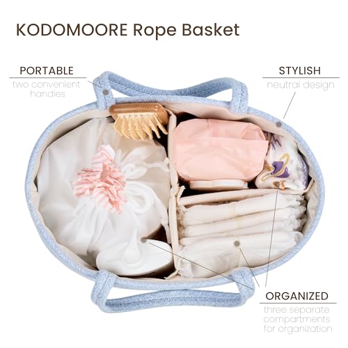 Diaper Caddy Organizer, Gift Basket for Baby Shower, Newborn Essentials - color: Light Blue, size: Small