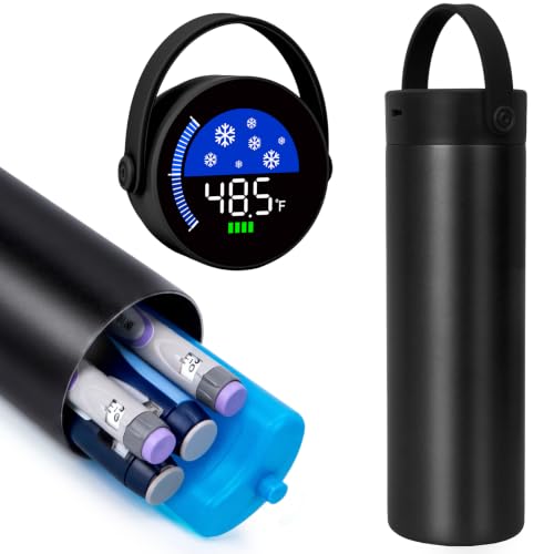 YOUSHARES Insulin Cooler Travel Case with Smart Temperature Display - color: 02_Gloss Black