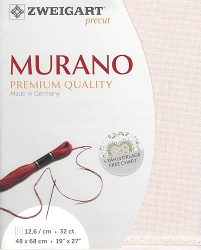 Wizardi Murano 32 Count Blush. Needlework Canvas, Cross-Stitch Fabric, Embroidery Cloth, Needlepoint Canvas. 3984/4115 Precut Zweigart - color: Blush
