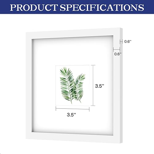 An&He 8x8 Picture Frames Set of 4, Displays 4x4 with Mat or 8x8 Without Mat Photos, Square Collage Wall Decor for Gallery, Tabletop & Wall Decor, White - color: White-4, size: 8x8