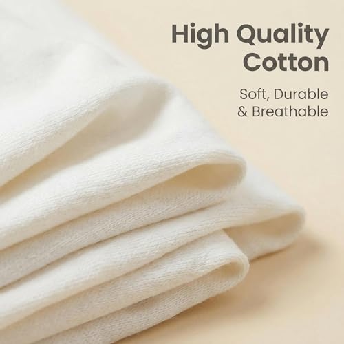 iNee 100% Cotton Fabric for Embroidery, 20 by 60-Inch, Cream - color: Cream